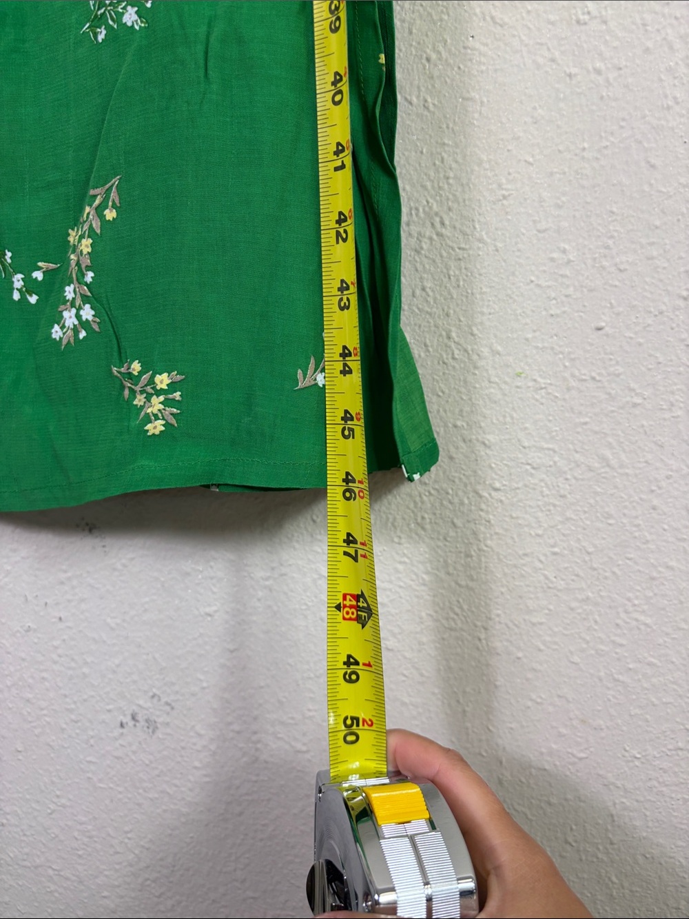 Faithfull The Brand Myrtille Midi Smocked Dress Green Floral w/ side slits sz 6 - Picture 9 of 11